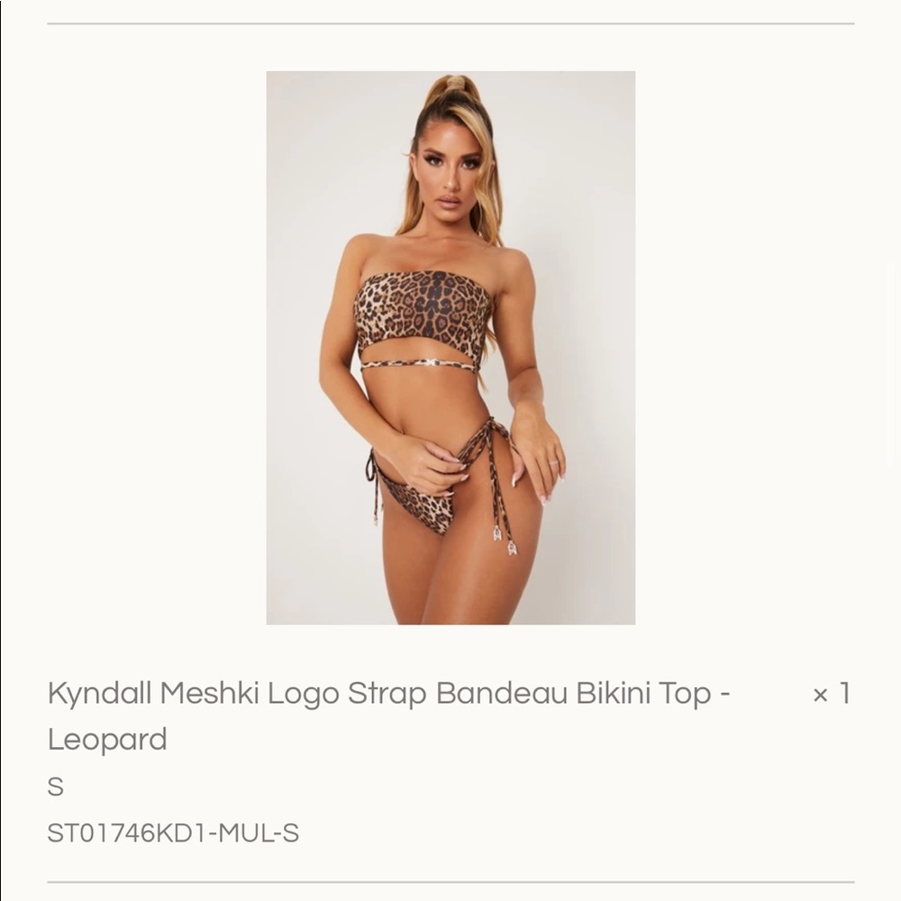 MESHKI Kyndall Logo Strap Bandeau Bikini